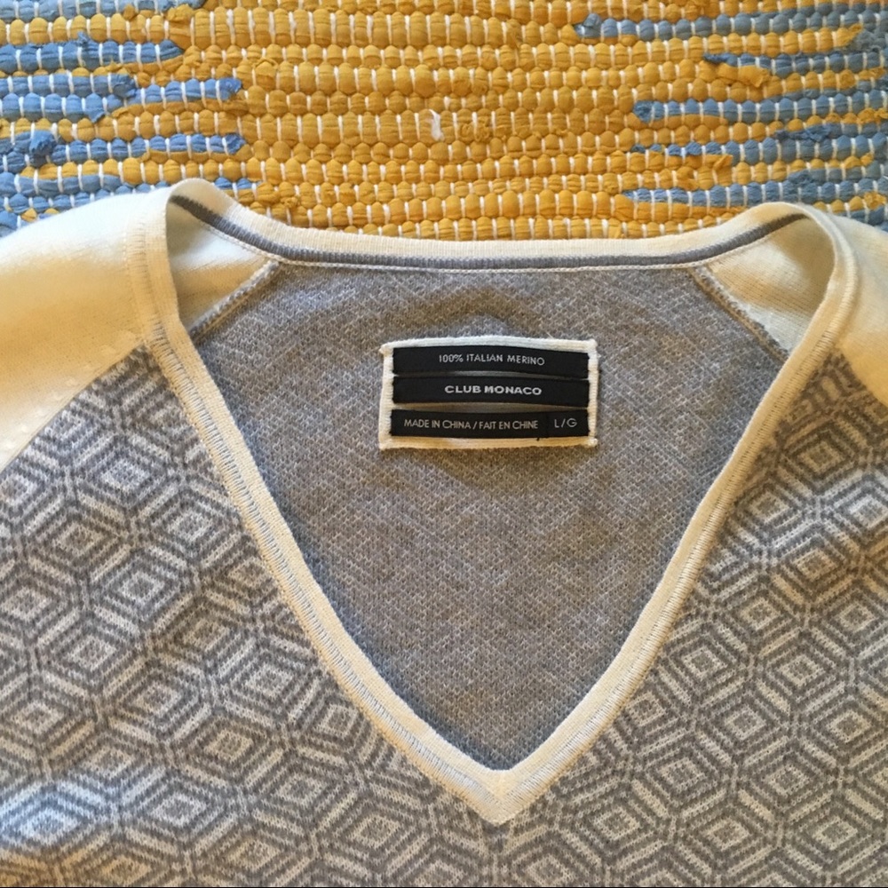 2/$30 Club Monaco Sweater Italian Merino Gray - Picture 4 of 7